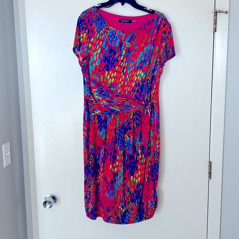 Ellen Tracy bright, fun multicolor dress !